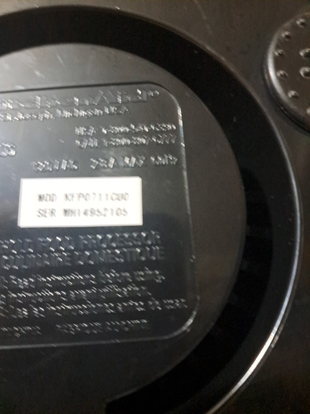 KitchenAid KFP0711CU0 7-Cup Food Processor, Contour Silver . complete 6