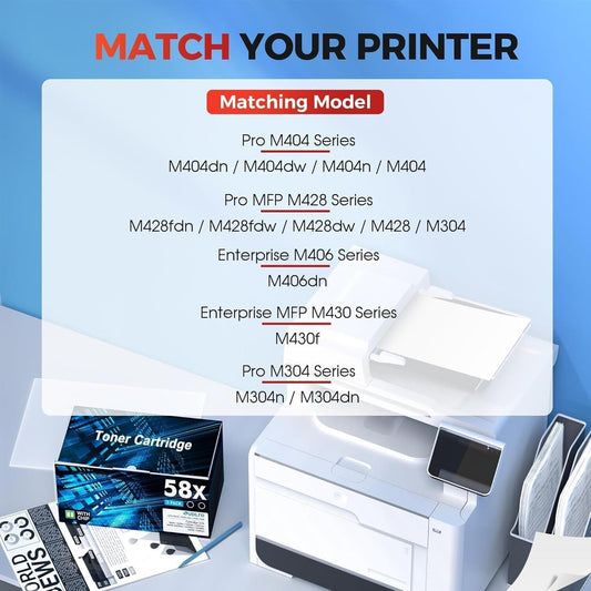 58X (CF258X) Black High Yield Toner Cartridge For HP LaserJet MFP M428FDW1