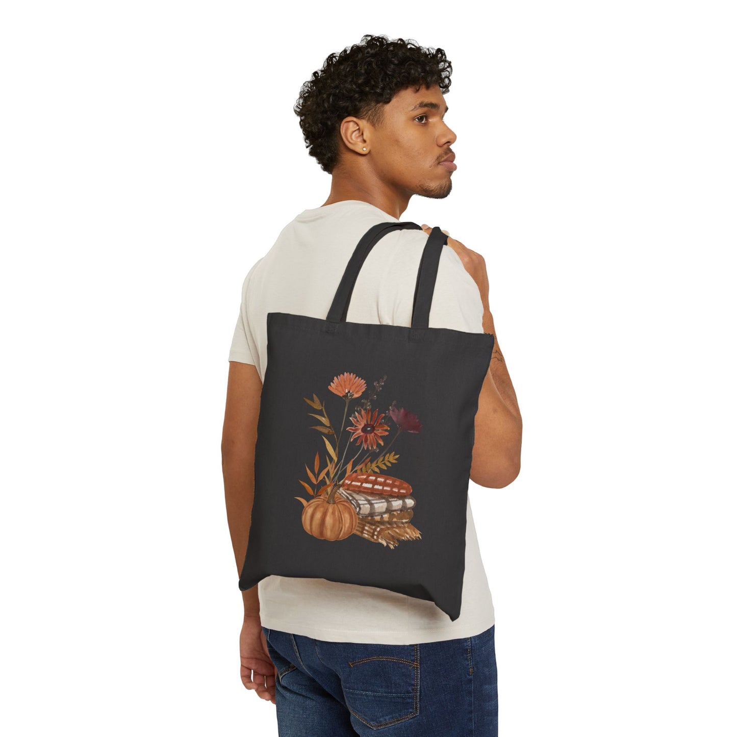 Autumn Floral Cotton Canvas Tote Bag, Eco-Friendly Shopper, Fall Market [...]