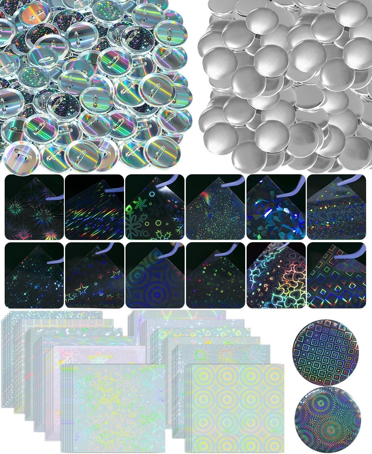 200 Sets Button Maker Supplies for Pin Maker Machine Kit Button Maker Machine,0