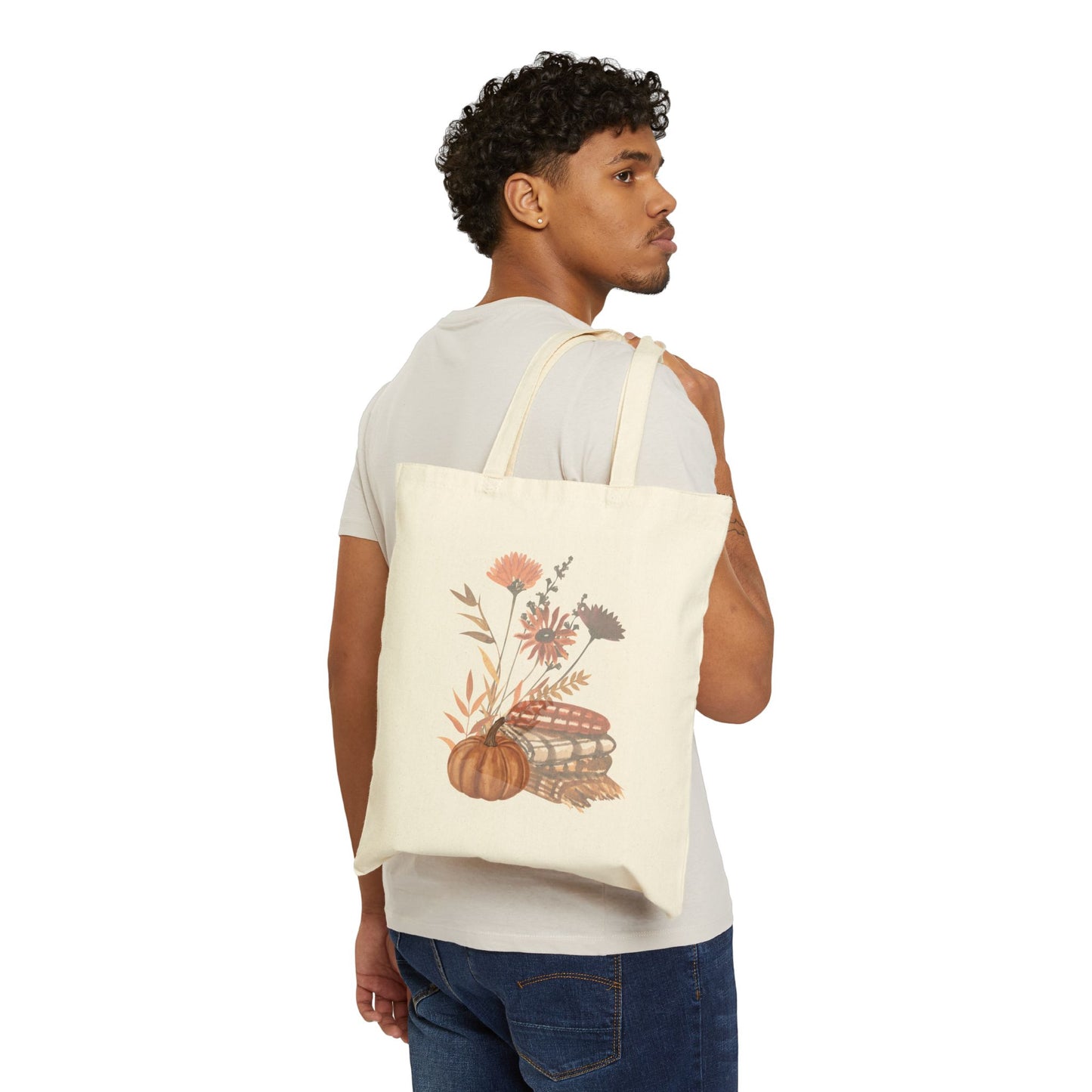 Autumn Floral Cotton Canvas Tote Bag, Eco-Friendly Shopper, Fall Market [...]